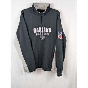 Y2K NFL Oakland Raiders 1/4 Zip Sweatshirt w/ Pockets Men's Size Large
